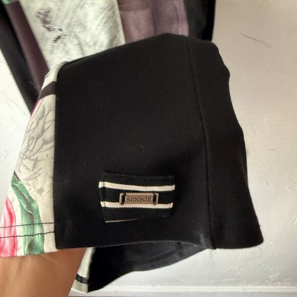 Smash! Graphic Patchwork‎ Print Dress NWT Size L Floral Stripe Colorblock Artsy - Picture 4 of 11